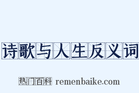 诗歌与人生反义词是什么意思的图片